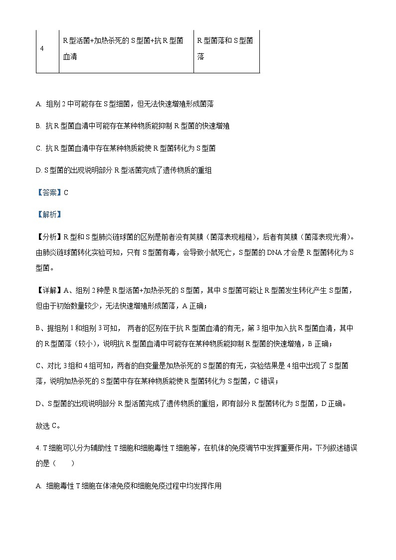 2022-2023学年安徽省马鞍山市高三下学期三模生物试题（原卷+解析版）03