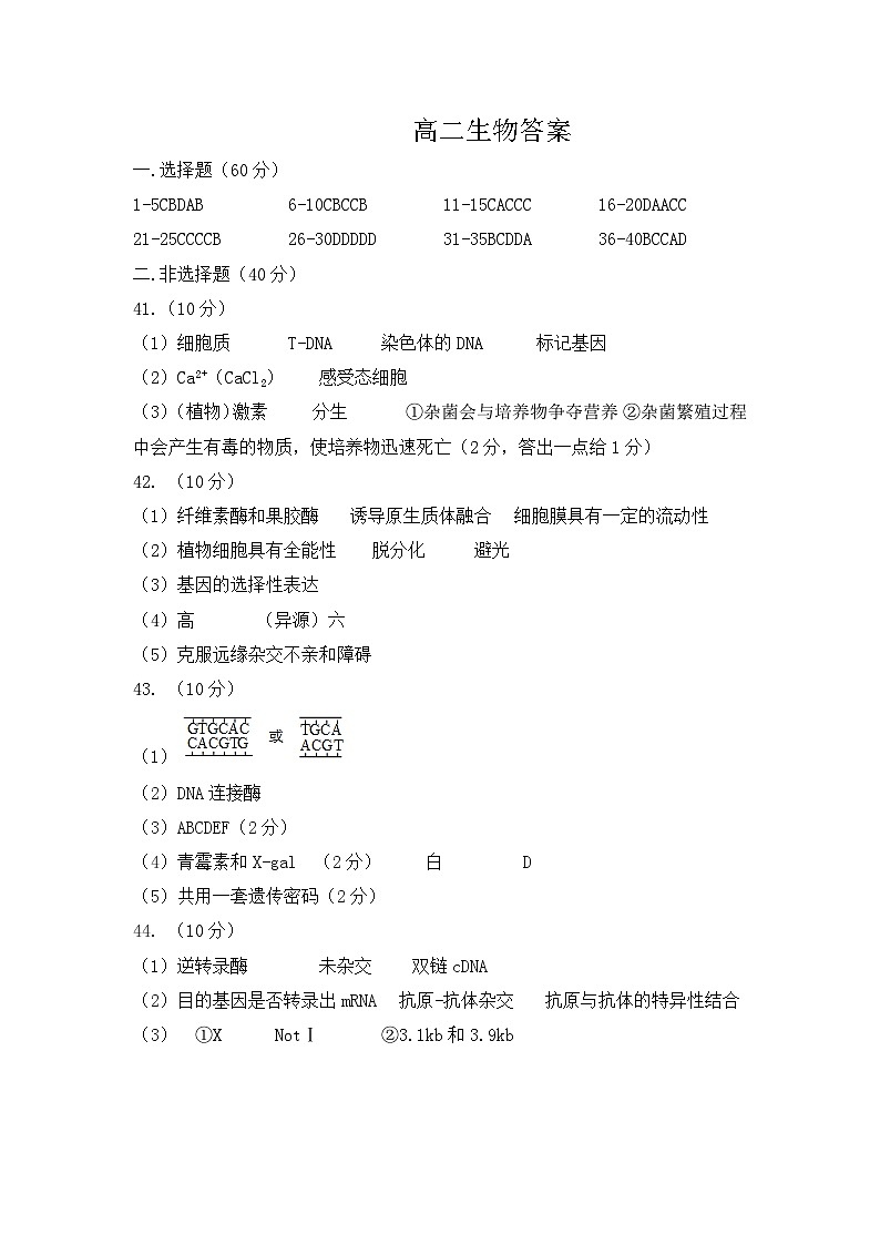 2017-2018学年吉林省梅河口市第五中学高二3月月考生物试题 PDF版01