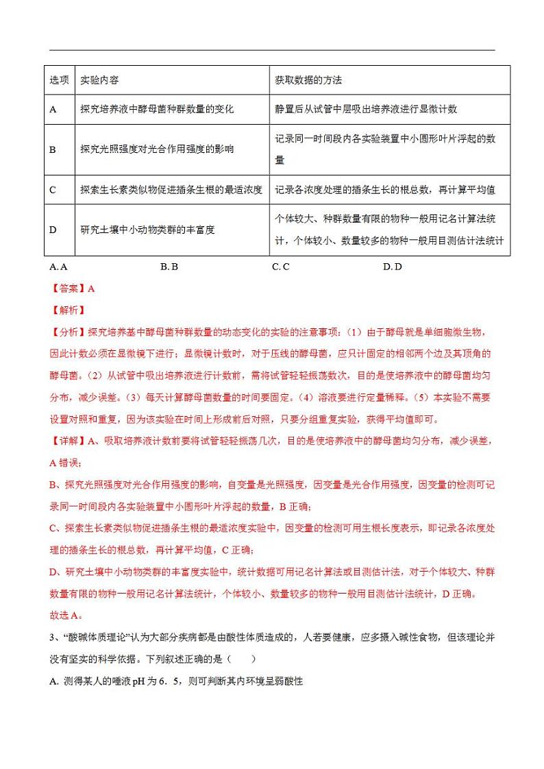 试卷02【押题演练】备战2023年高考生物全真模拟押题试卷（福建试卷）（解析版）02