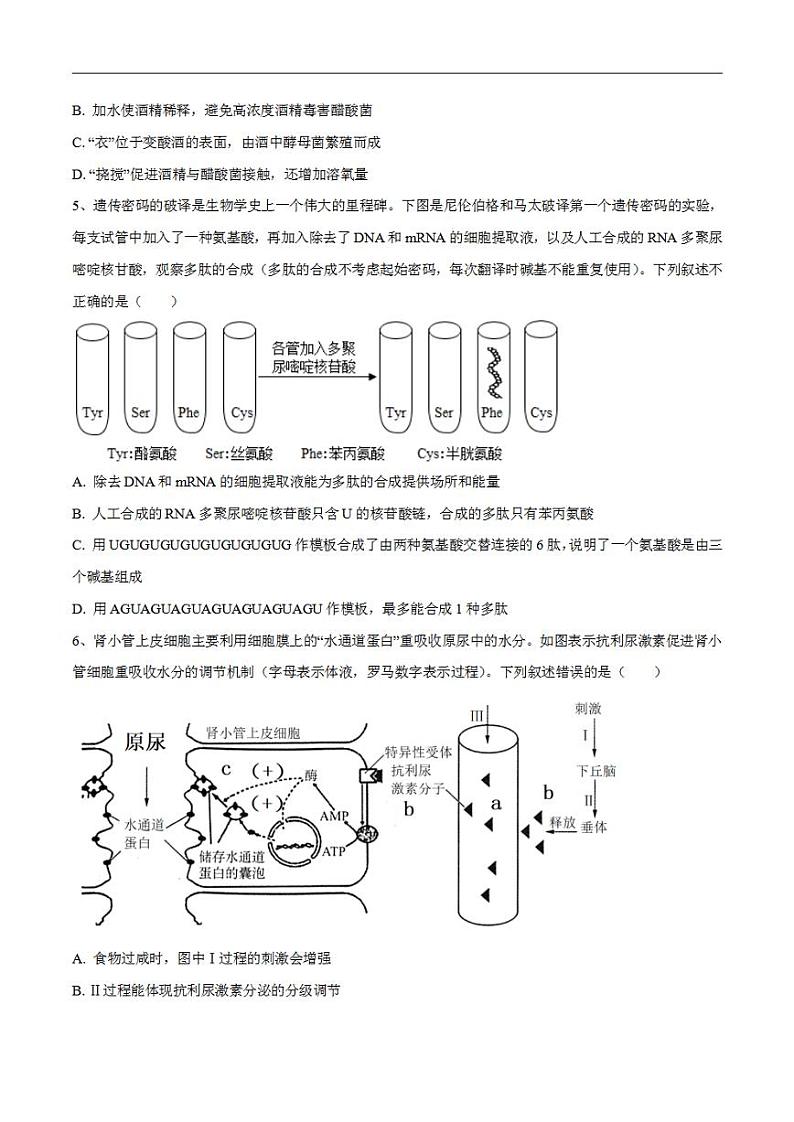 试卷03【押题演练】备战2023年高考生物全真模拟押题试卷（天津试卷）（原试卷版）02