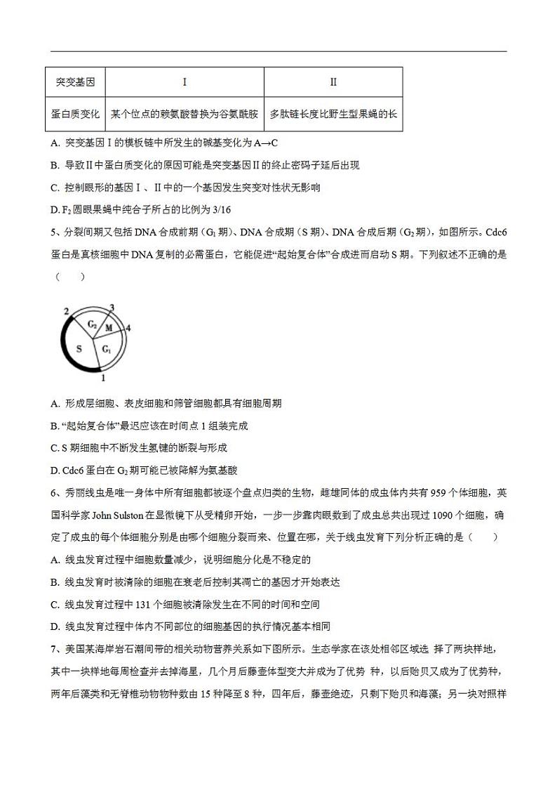 试卷01【押题演练】备战2023年高考生物全真模拟押题试卷（江苏试卷）（原试卷版）02