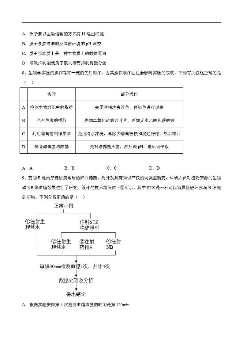 试卷01【押题演练】备战2023年高考生物全真模拟押题试卷（广东试卷）（原试卷版）03