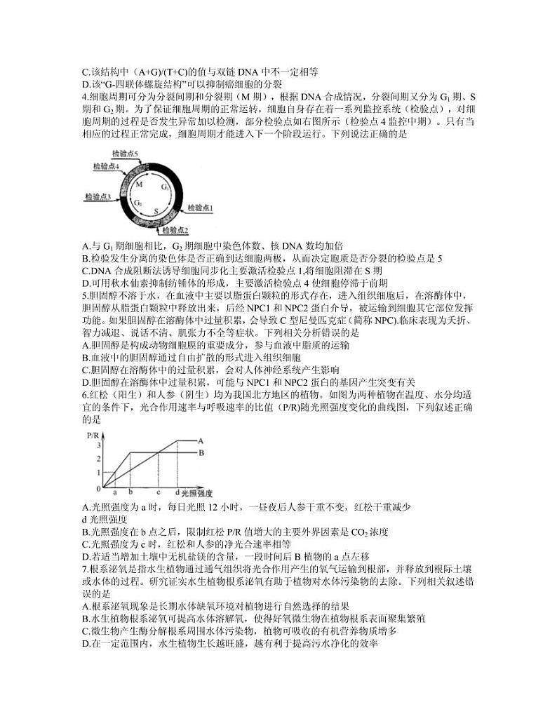 2021届湖北省武汉市武昌区高三下学期5月质量检测生物试题 PDF版02