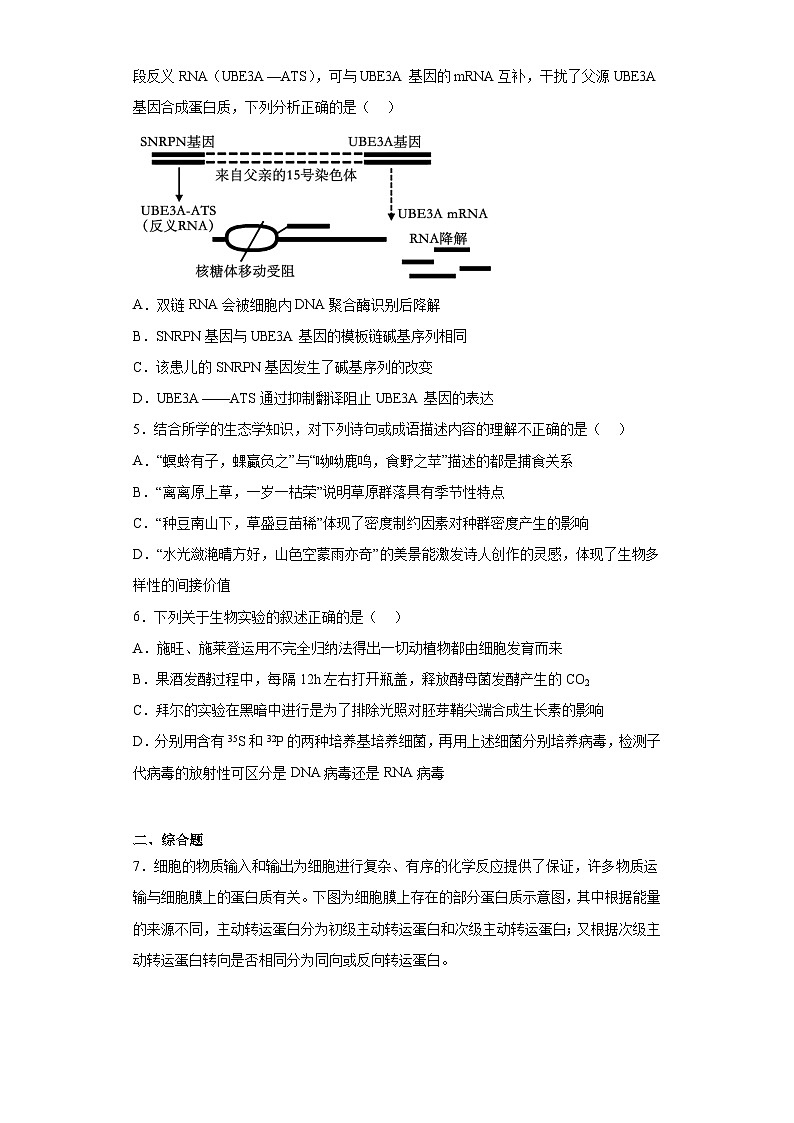 2023届黑龙江省哈尔滨市九中高三三模理综生物试题-（含答案）第2页
