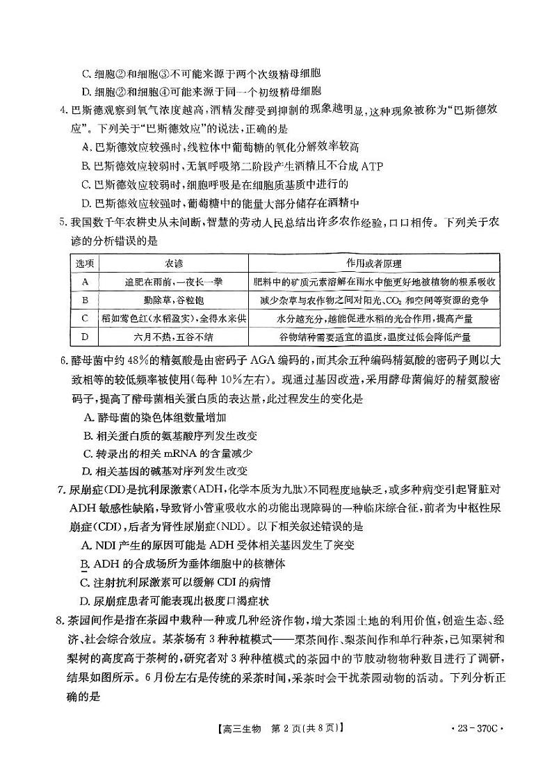 湖南省金太阳2023届联考高三生物试题附答案第2页