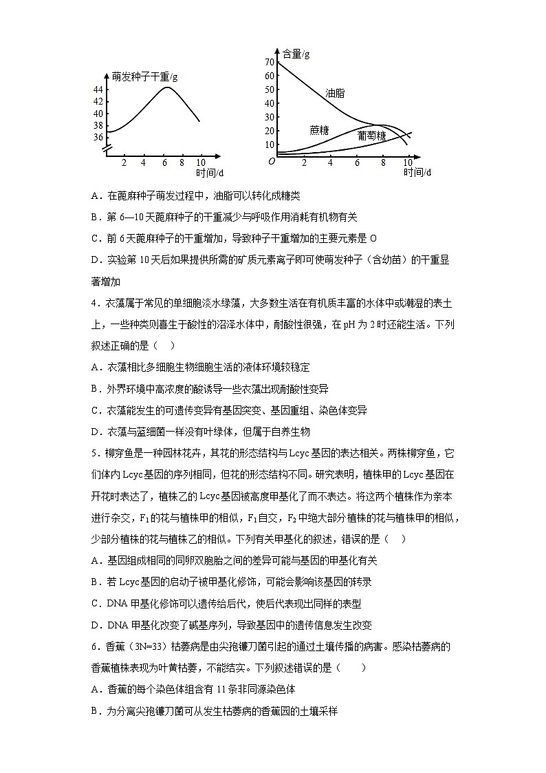 2023届海南省海口市高三模拟考试生物试题（无答案）02
