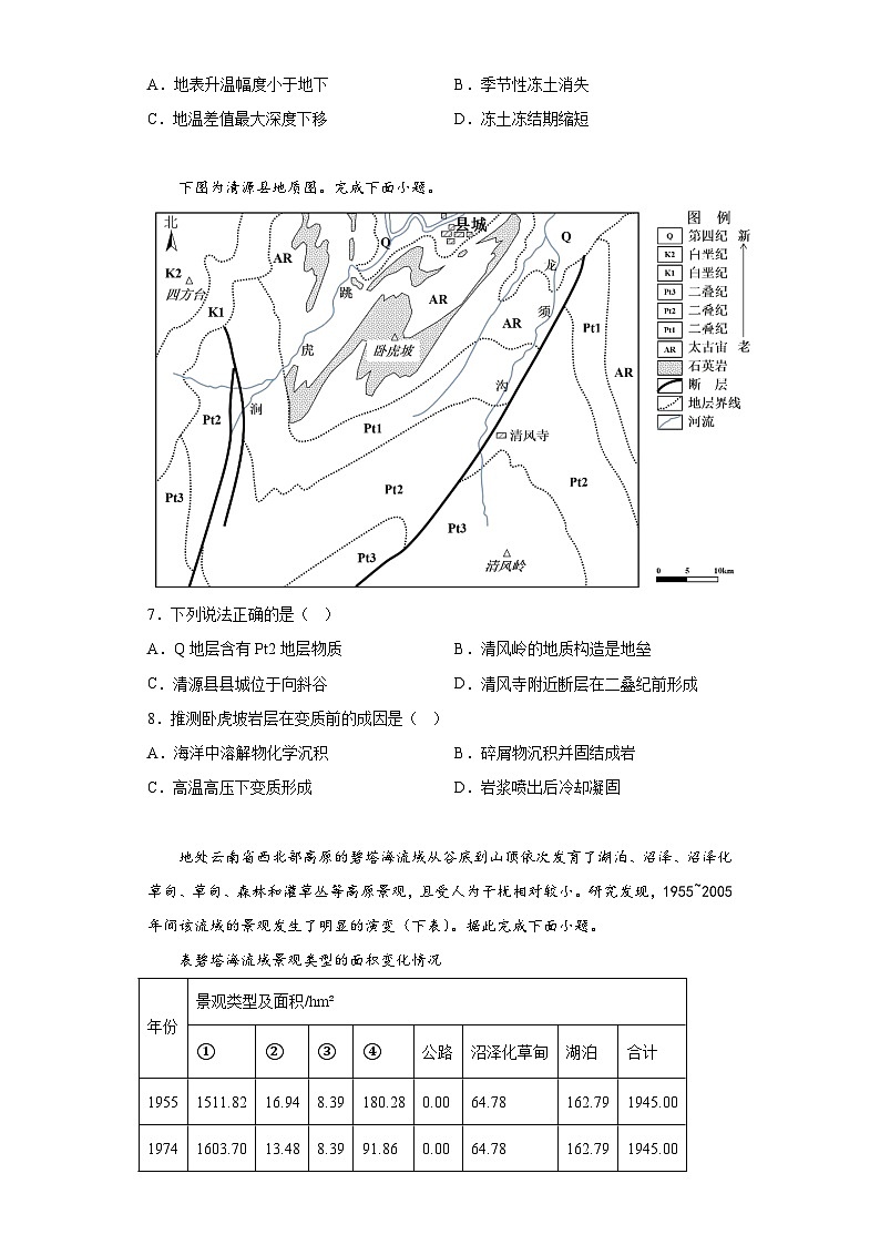 江苏省盐城中学2023届高三下学期第三次模拟考试地理试题（含答案）03