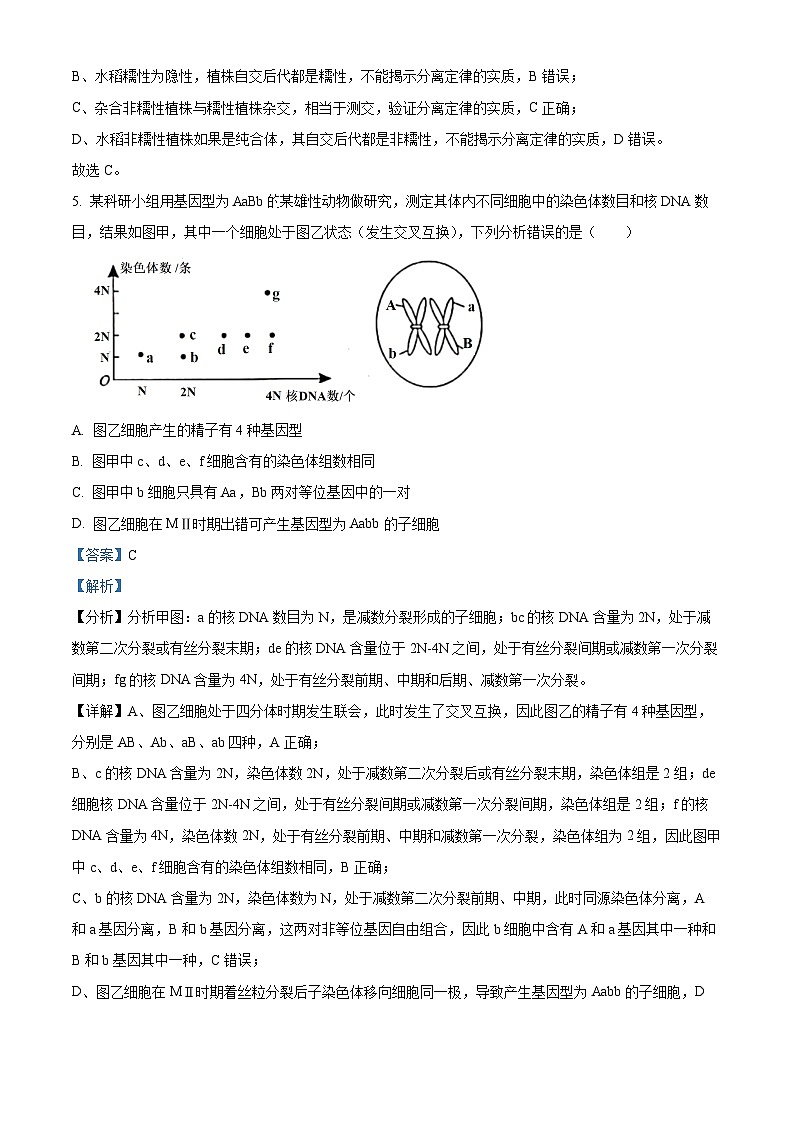 浙江省金华市一中2022-2023学年高三生物下学期3月月考试题（Word版附解析）03
