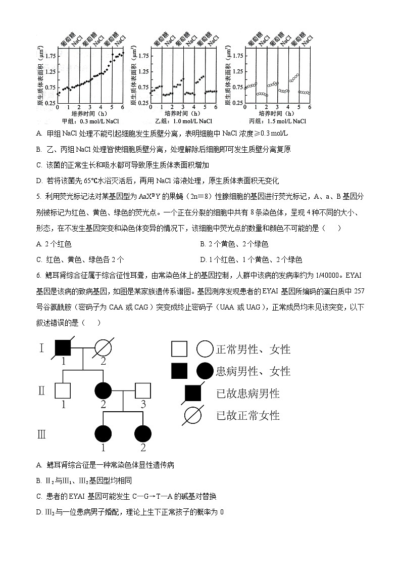 2023届天津市河西区高三二模生物试题02