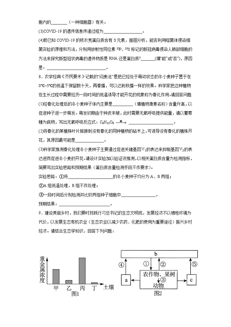 2023届广西壮族自治区玉林市博白县高三下学期模拟预测理综生物试题（含答案）第3页