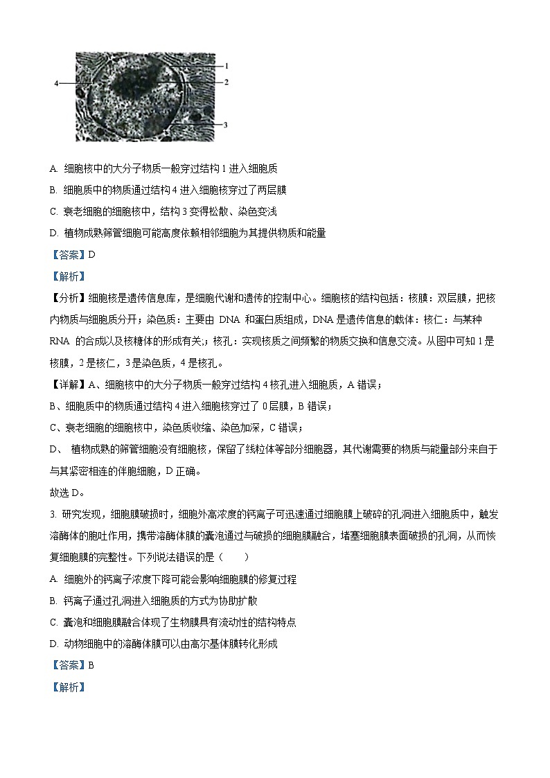 2023届海南省高考全真模拟八生物试题（解析版）第2页