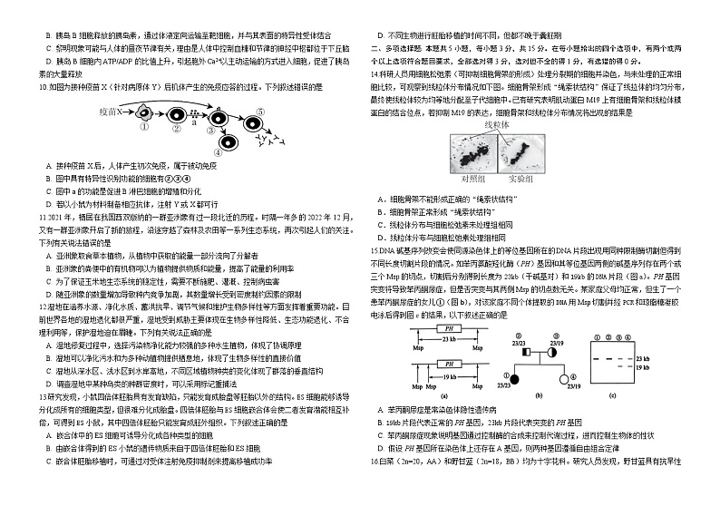 河北省邯郸市2023届高三第三次模拟生物试卷+答案02