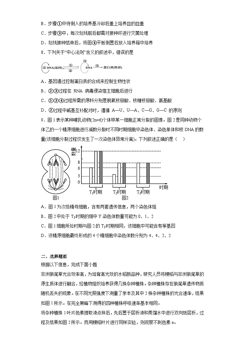 2023届天津市耀华中学高三第一次模拟考试生物试题（含解析）03