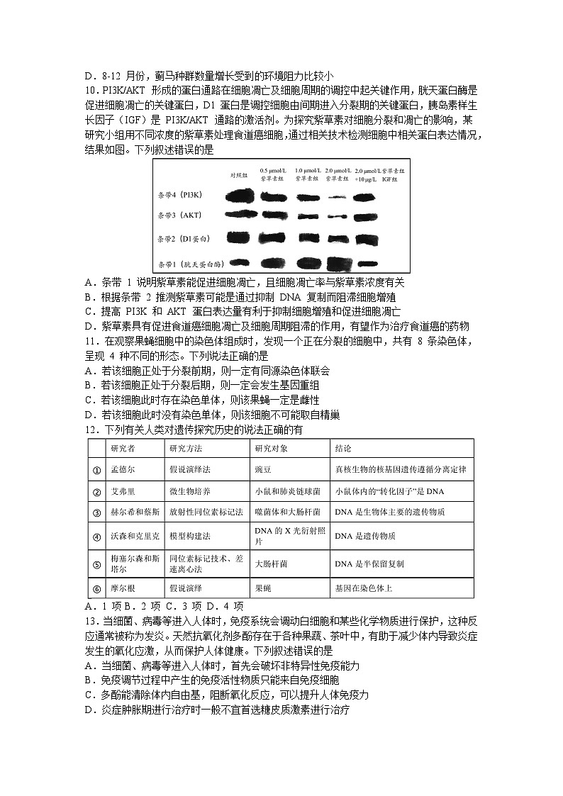 2023届江苏省扬州市高三三模生物试题及答案第3页