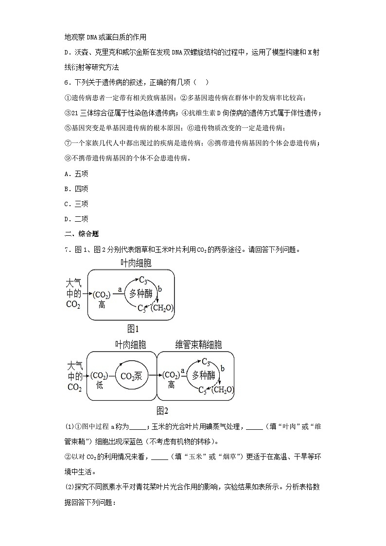 2023届四川省高三第二次模拟考试理综生物试卷（含解析）02