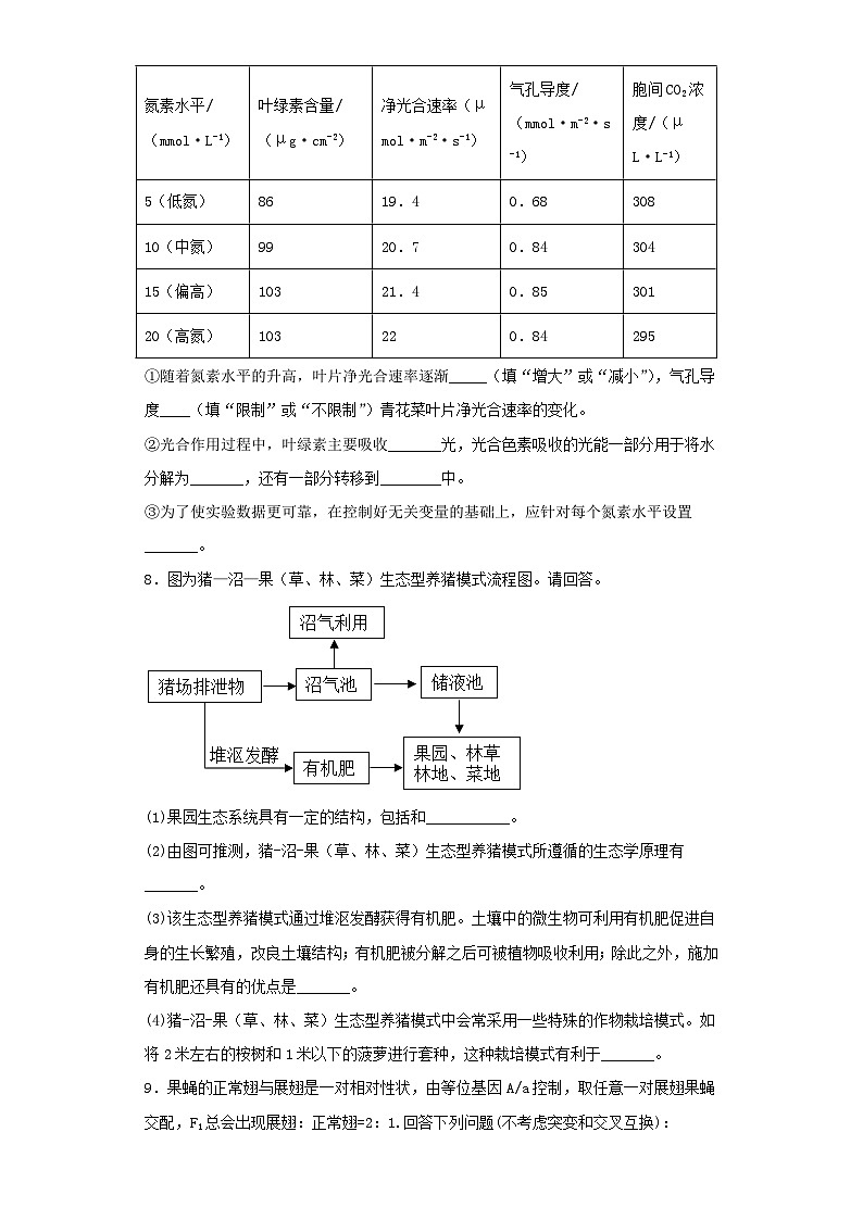2023届四川省高三第二次模拟考试理综生物试卷（含解析）03