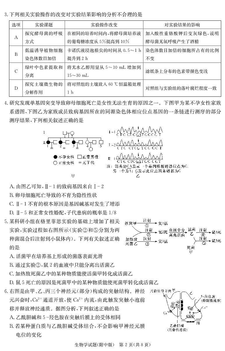 生物演练（附中十次三模）第2页