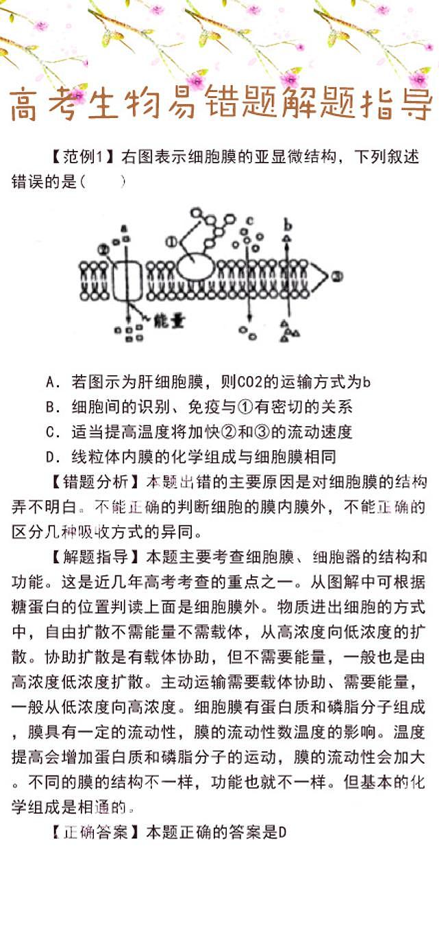高考生物：易错题解题指导第1页