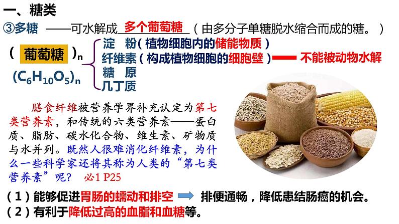 2023届高三生物复习课件 糖类和脂质的种类和作用第6页