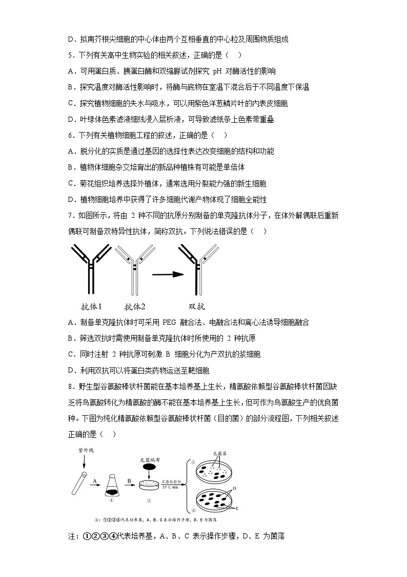 2023届江苏省扬州市高三三模生物试题（含解析）02