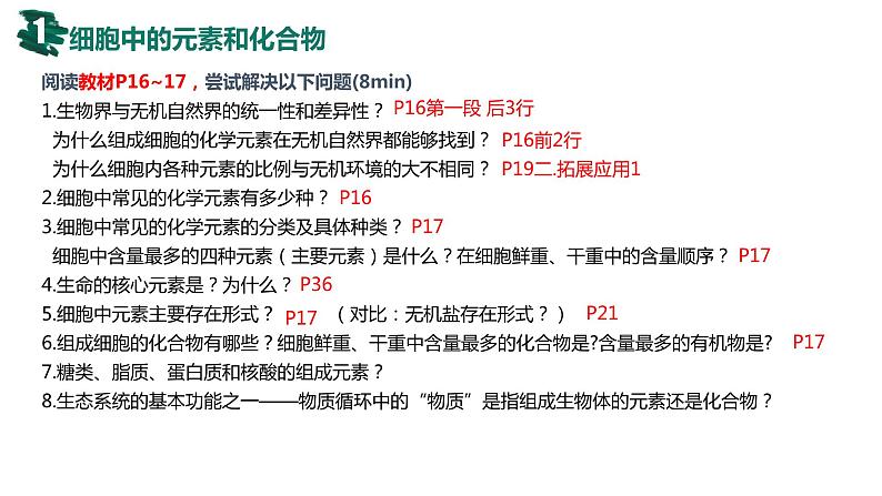 2024届高三生物复习课件第2课时 细胞中的无机物、糖类和脂质第3页