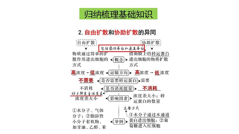 山东省2023届高三生物复习课件高考物质进出细胞的方式专题07