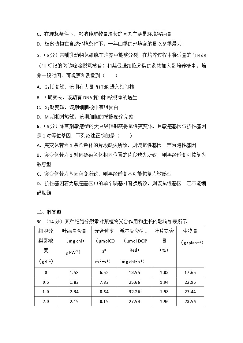 2014年浙江省高考生物试卷第2页