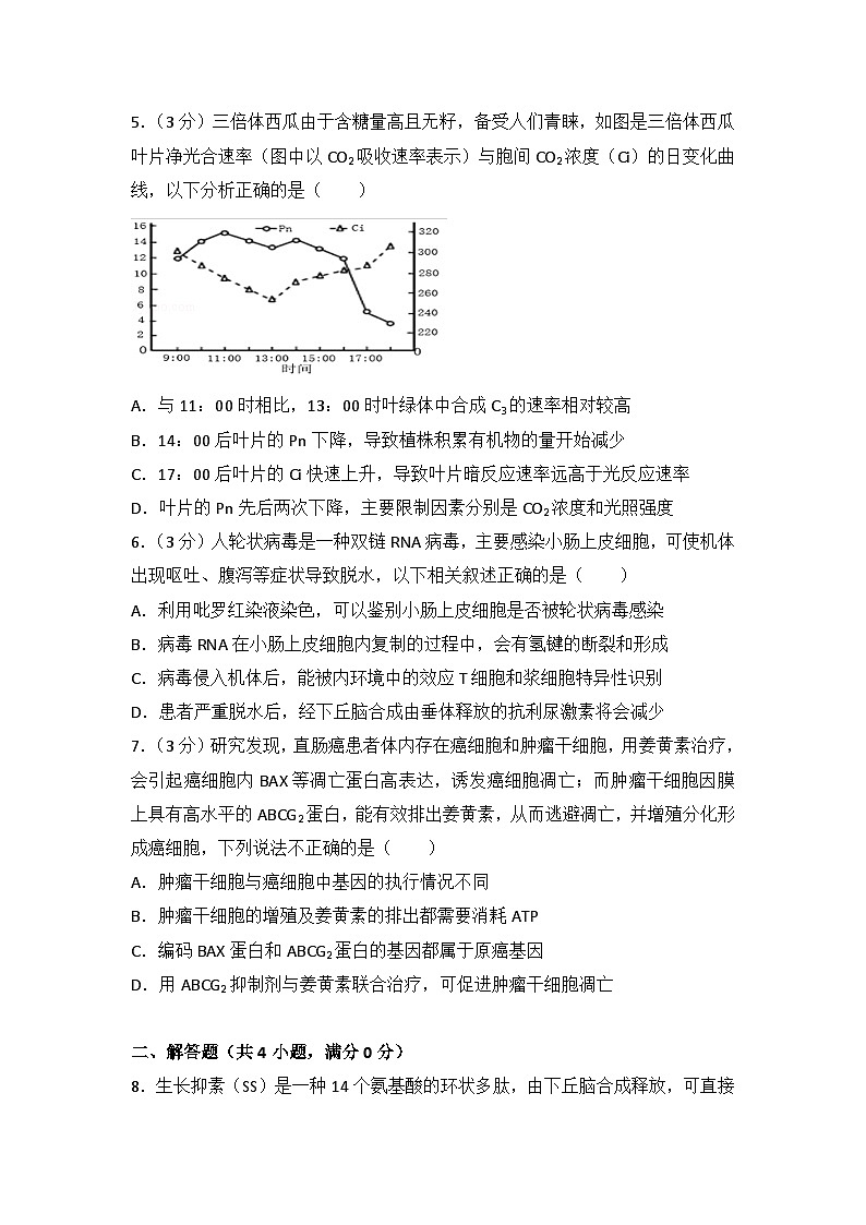 2016年四川省高考生物试卷第2页