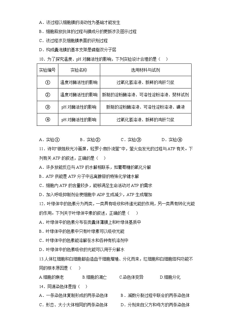 2022年12月山东省普通高中学业水平合格性考试生物模拟卷（三）（考试版）第3页