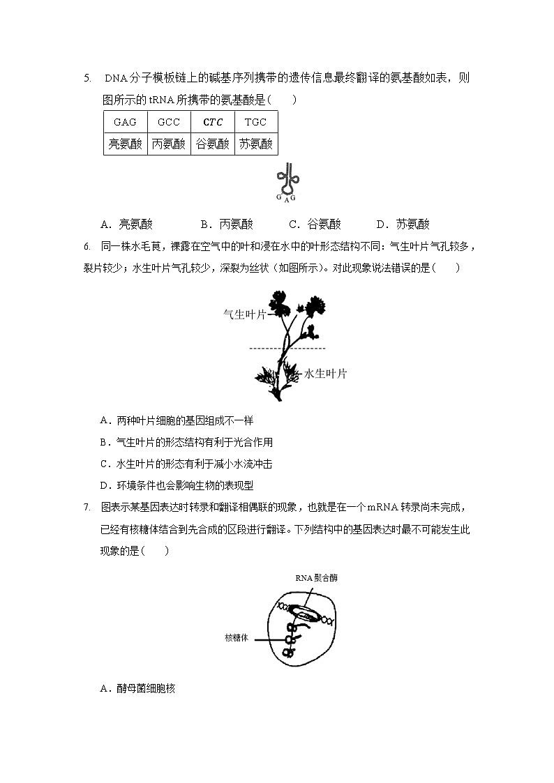 2023年3月辽宁省普通高中学业水平合格性考试生物模拟卷（一）02