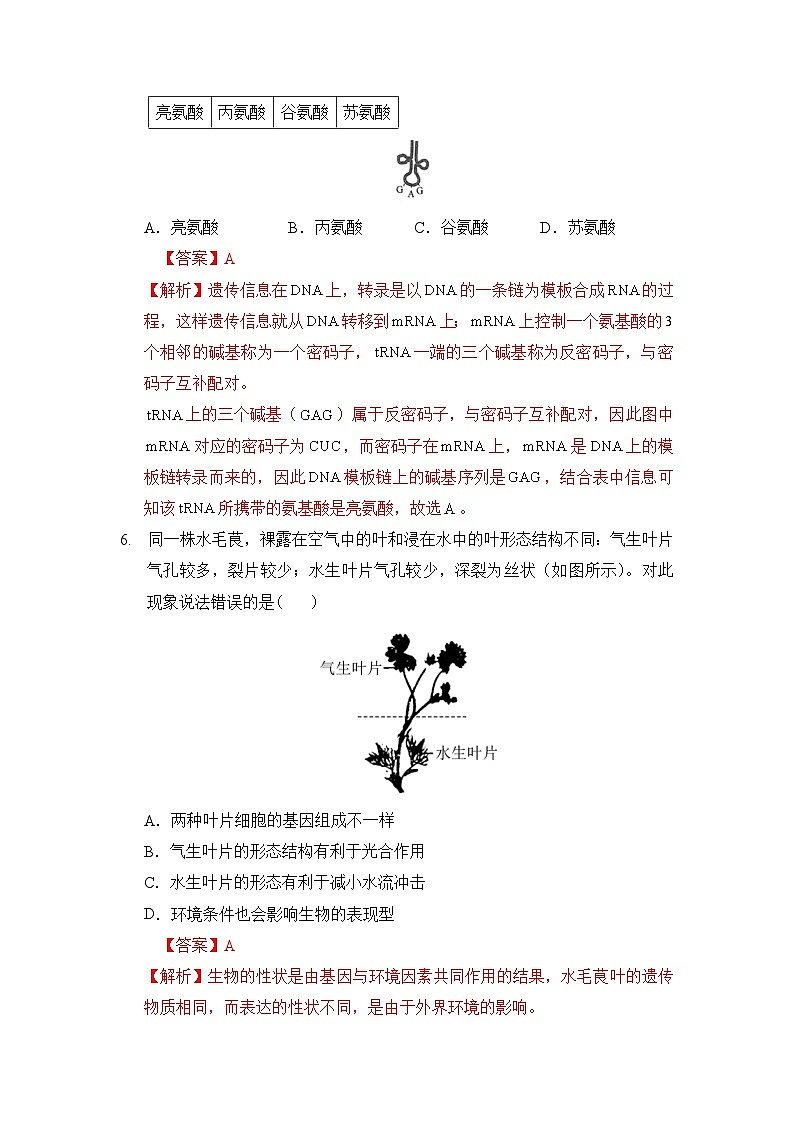 2023年3月辽宁省普通高中学业水平合格性考试生物模拟卷（一）03