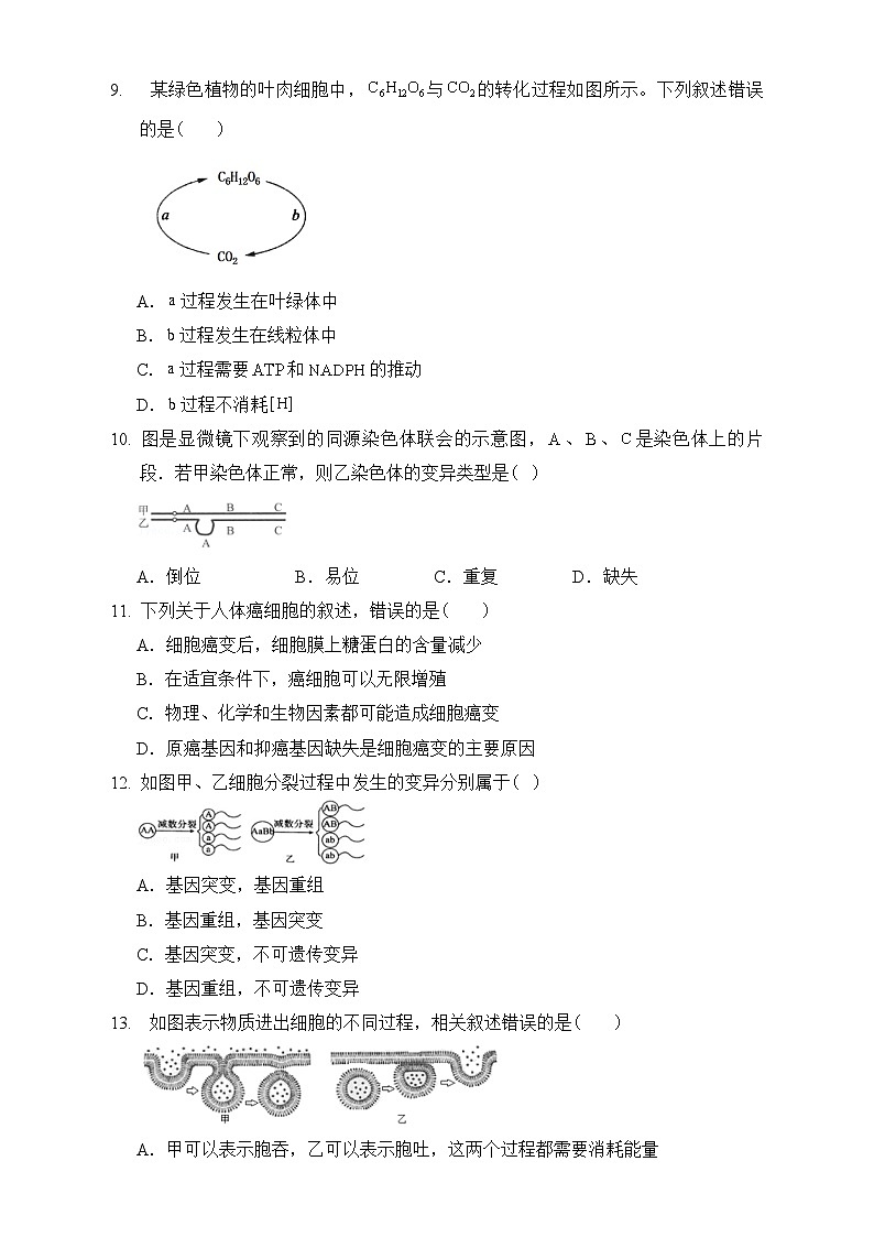 2023年3月辽宁省普通高中学业水平合格性考试生物模拟卷（三）（考试版）第3页
