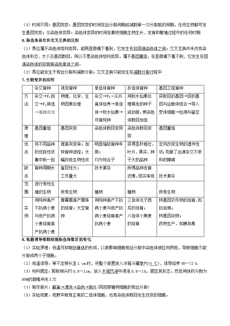 2024届高考生物一轮复习 生物的变异导学案第3页