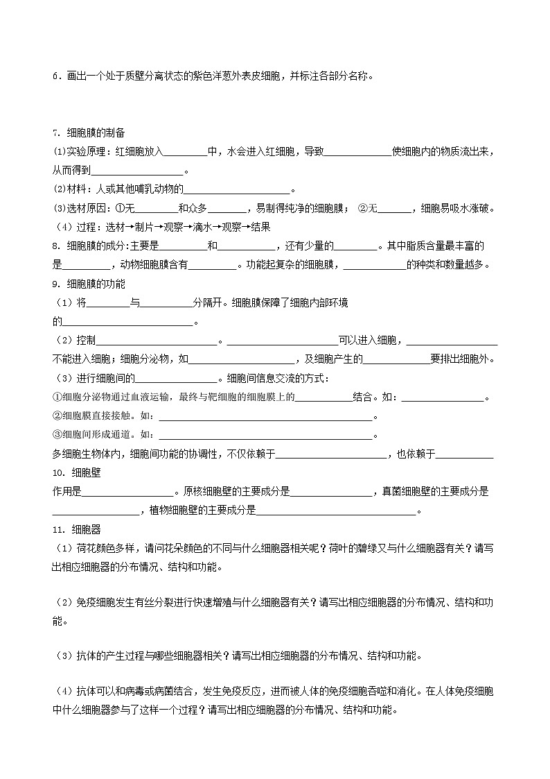 2024届高考生物一轮复习 细胞的结构及其功能导学案第2页