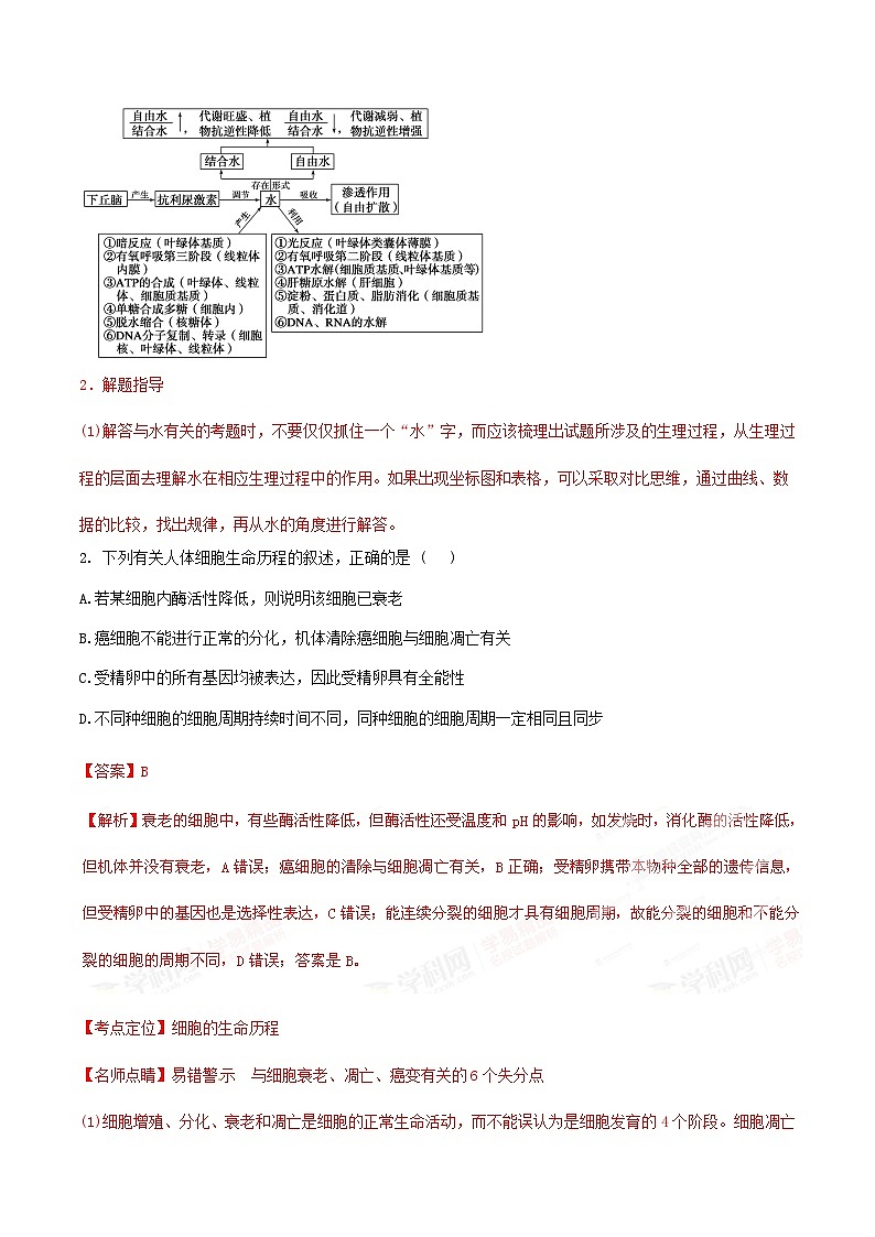 精品解析：【全国百强校首发】河北省衡水中学2016届高三上学期第六次调研考试生物试题解析（解析版）第2页