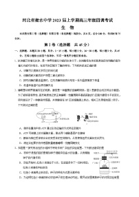 河北省衡水中学2022-2023学年高三上学期四调考试 生物 Word版含解析