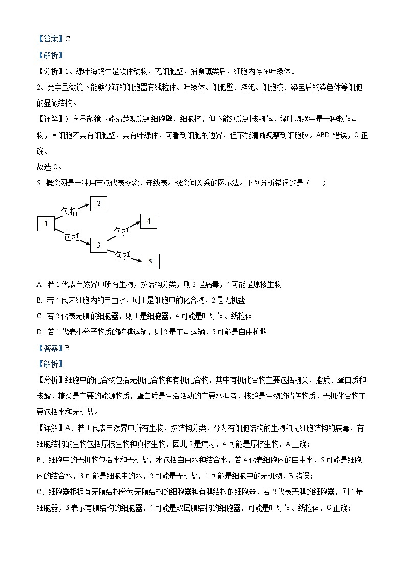 2022-2023学年福建省莆田市一中高一上学期期末生物试题（解析版）第3页