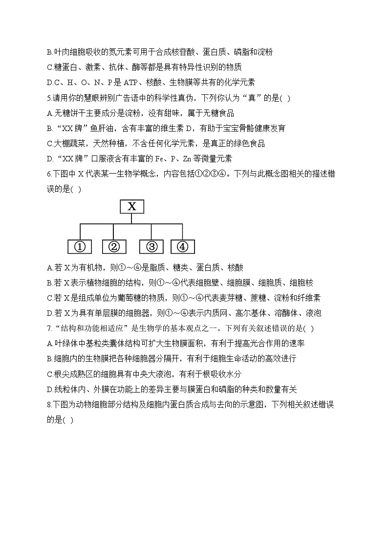 2022-2023学年湖南省衡阳县第四中学高一下学期开学摸底考试生物试卷 （ B班）第2页
