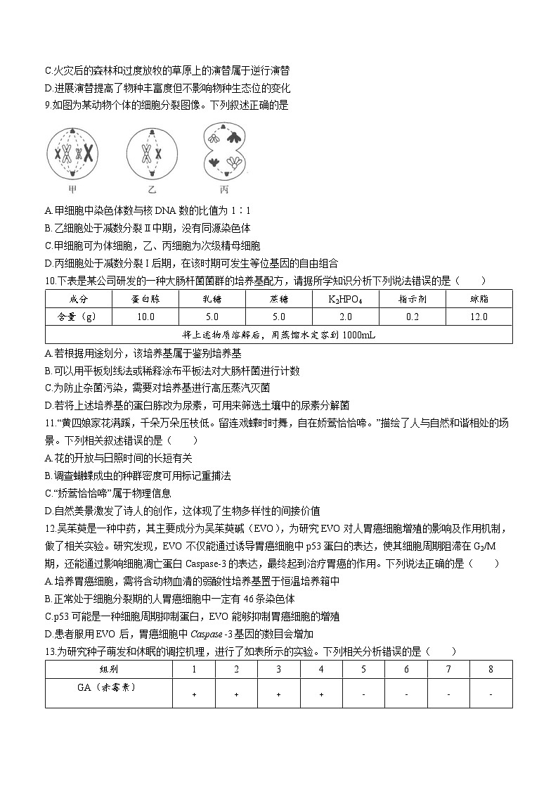 2023届广东省深圳市华朗学校高三下学期适应性考试生物试题第3页