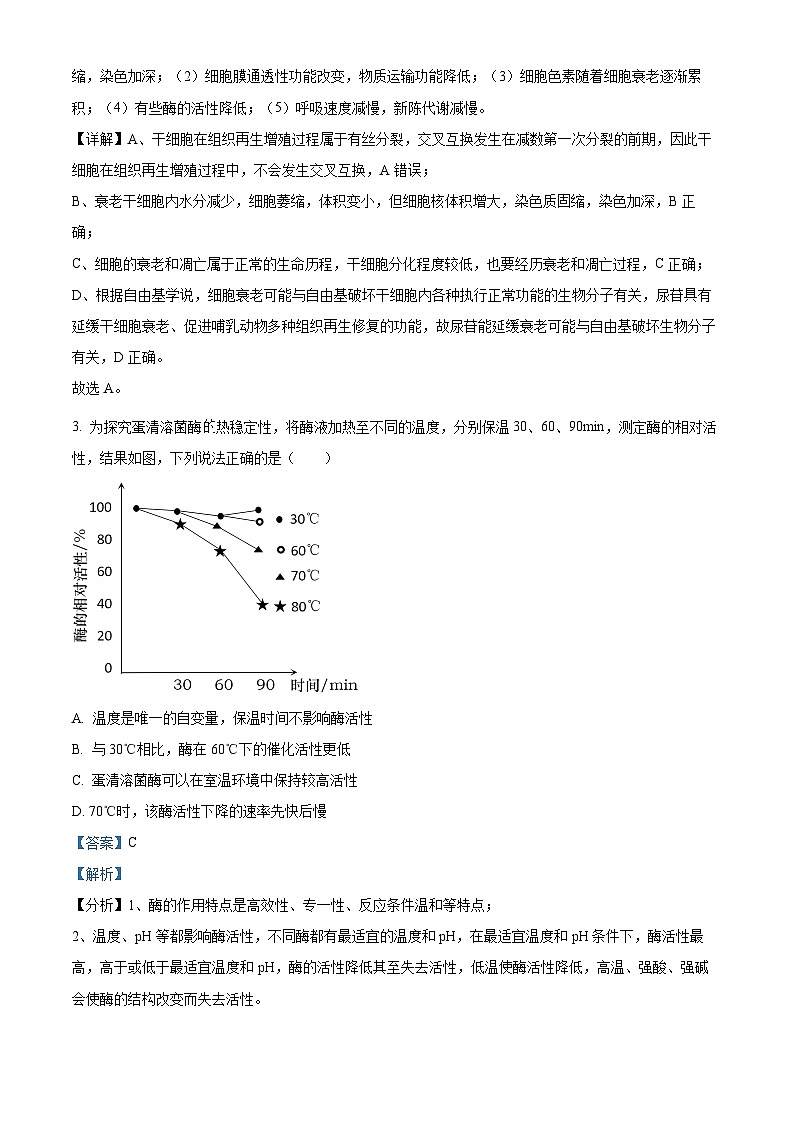 精品解析：2023届河北省廊坊市八中高三考前模拟生物试题（解析版）02