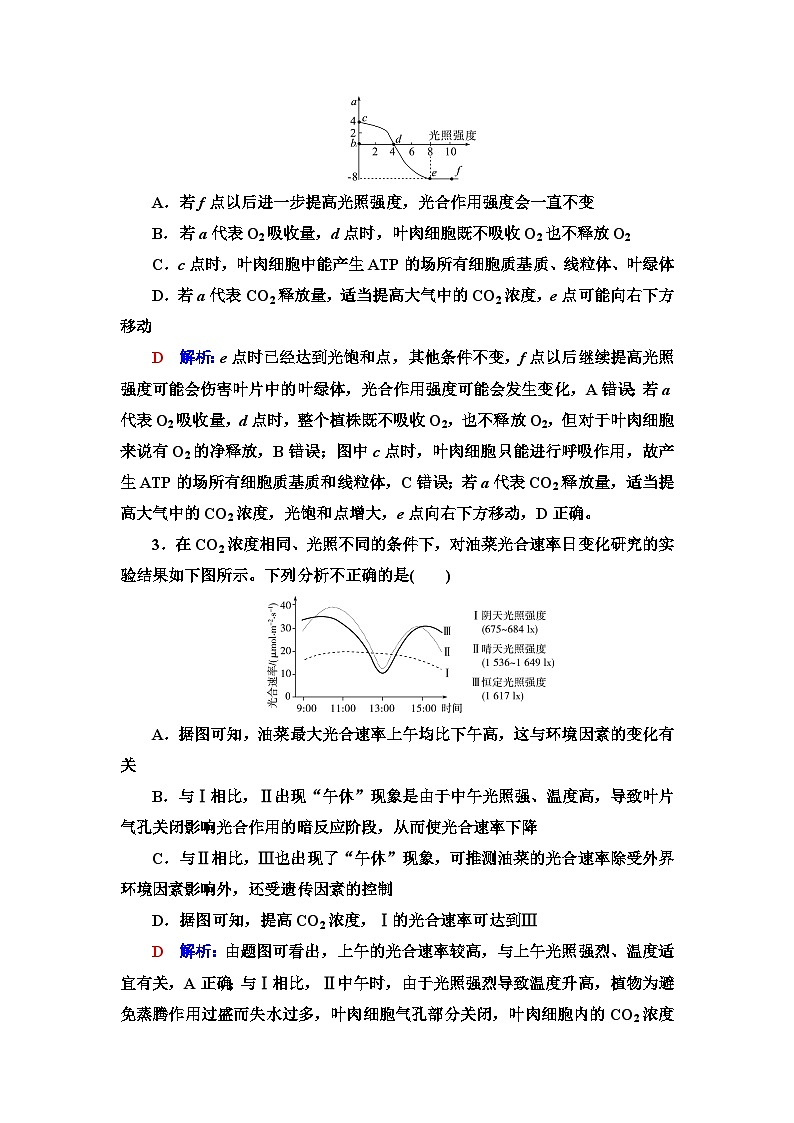 高考生物总复习课时质量评价10影响光合作用的因素及应用含答案第2页