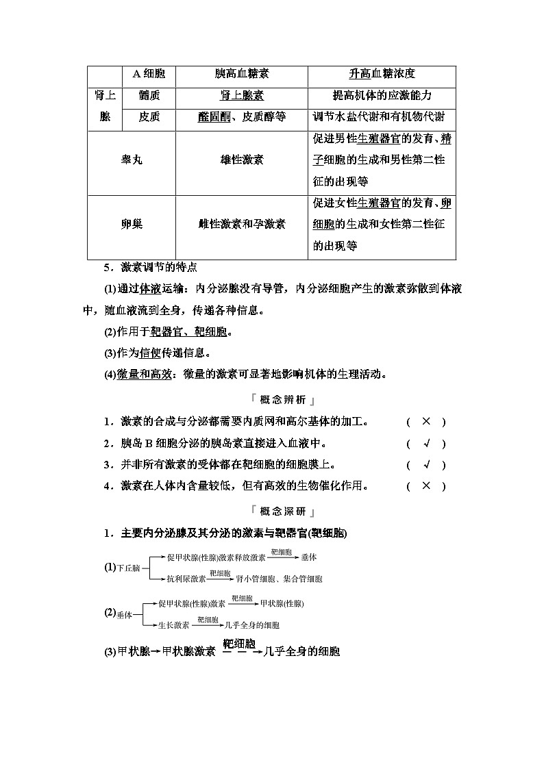 高考生物总复习第8单元第26课内分泌系统组成与体液调节的过程学案第3页