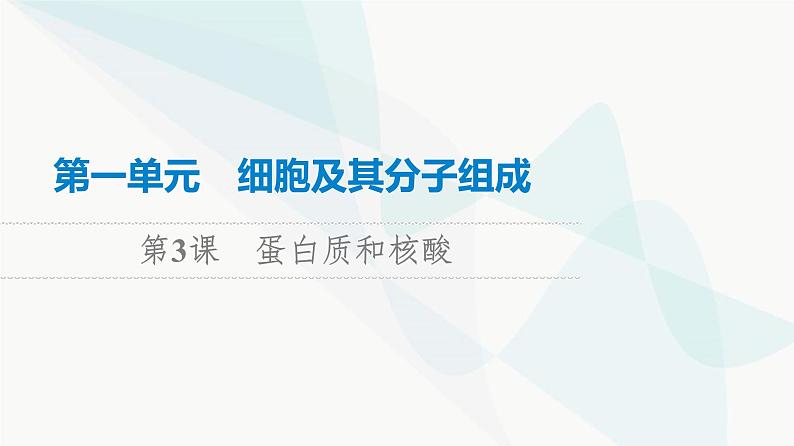 高考生物总复习第1单元第3课蛋白质和核酸课件第1页