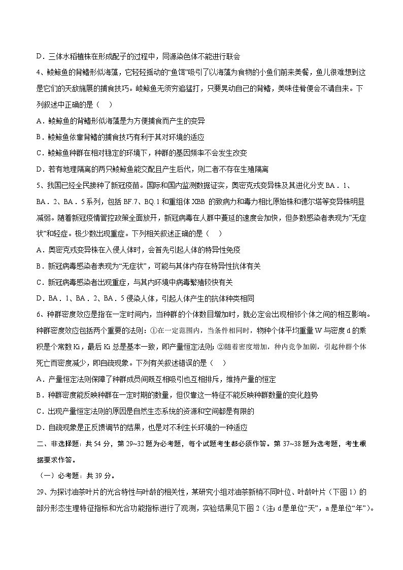 卷02-【冲刺抢分】2023年高考生物临考压轴卷（全国乙卷）（原卷版）02
