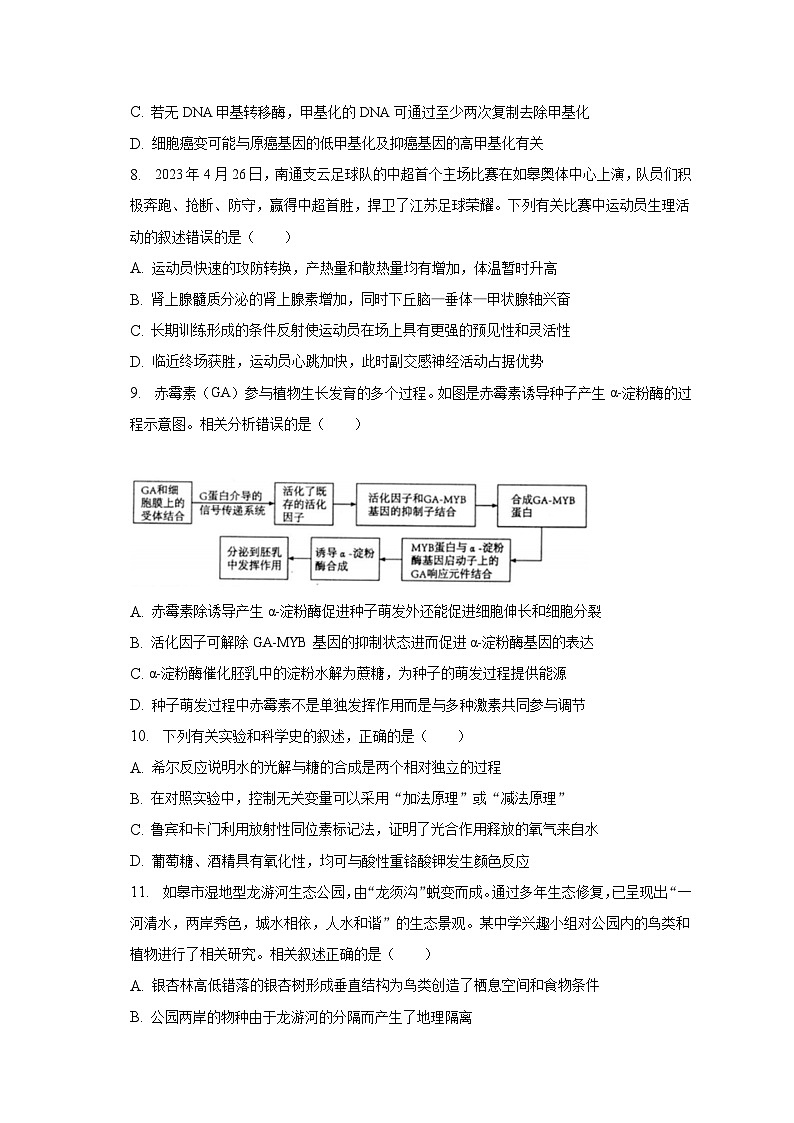 2023年江苏省南通市如皋市高考生物适应性试卷（三）-普通用卷第3页