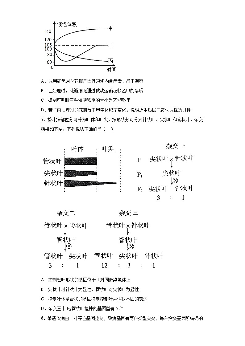 2023届山东省潍坊市东部县市高三三模生物试题（含解析）02