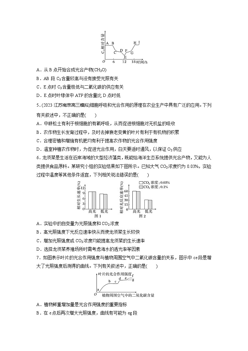 2024届高三生物一轮复习基础夯实练15：光合作用的影响因素及其应用第2页