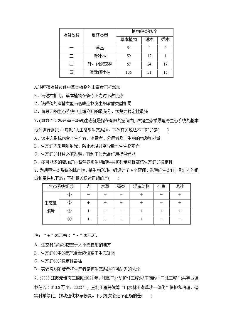 2024届高三生物一轮复习基础夯实练55：生态系统的稳定性第2页