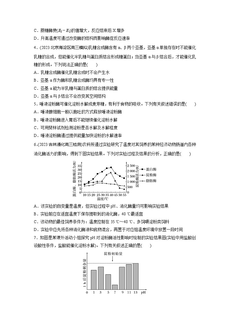 2024届高三生物一轮复习基础夯实练10：降低化学反应活化能的酶第2页