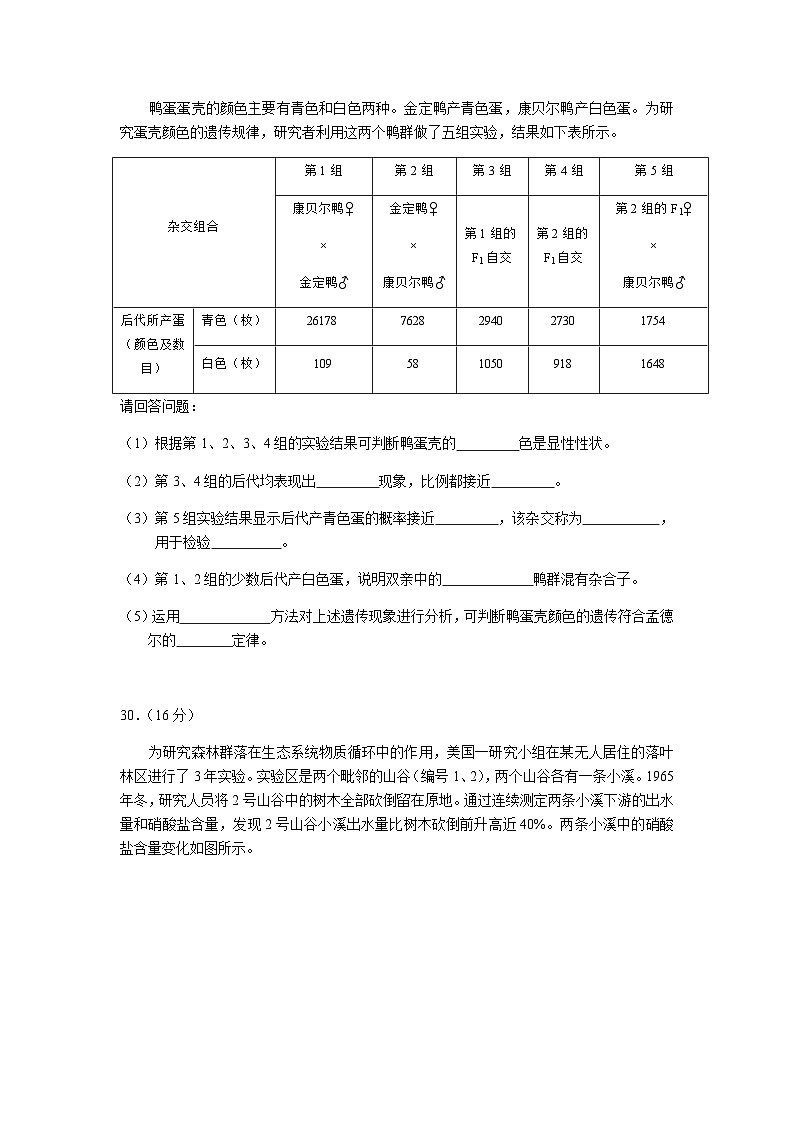 2009年北京高考生物试题及答案第2页